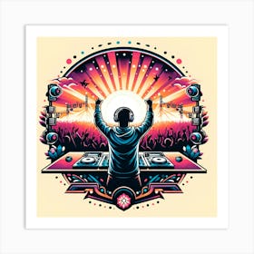 Dj At A Festival Art Print