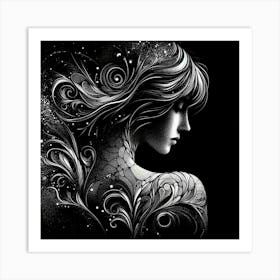 Ethereal female silhouette 2 Art Print