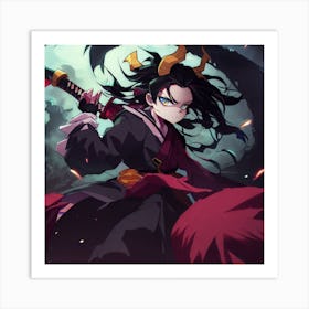 Anime Character With Sword Art Print