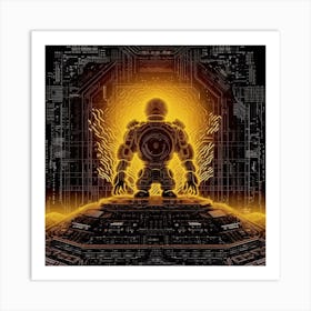 Robot In Space Art Print