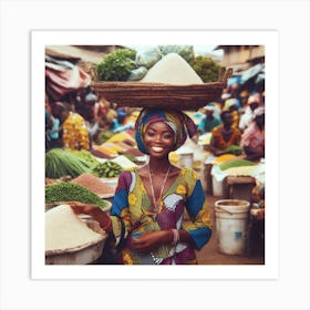 Nigerian Woman At The Market Art Print