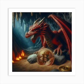 Bitcoin Dragon Guardian D8 Art Print