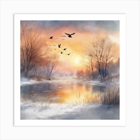 Winter Birds 1 Art Print