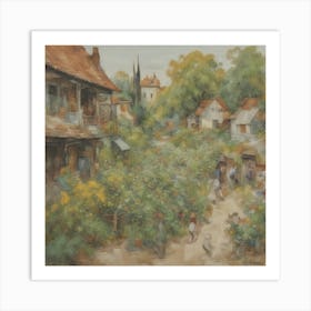 Village In Bloom Art Print