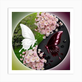 Yin Yang Butterfly Art Print