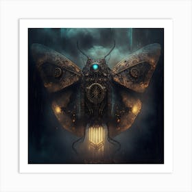 Steampunk Moth Art Print