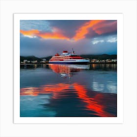 Sunset On A Cruise Ship 13 Art Print