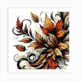 Autumn leaves swirling 4 Art Print