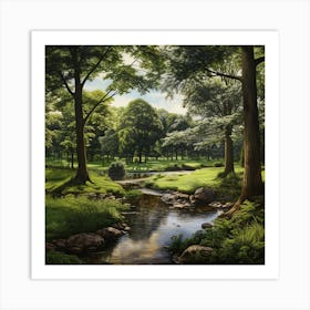 Stream In The Woods Art Print