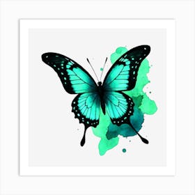 Green Butterfly Art Print