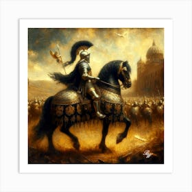 Black Knight On A Black Steed 2 Copy Art Print