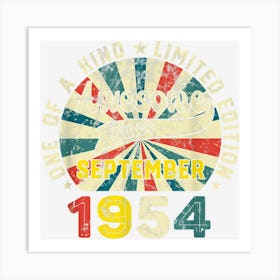 68 Year Old Gifts Awesome Since September 1954 68 Birthday Art Print