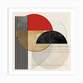 Retro Geometric Minimalism Art Print