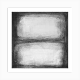 Abstract Minimalist square neutral art work, Refelection Grey Art Print