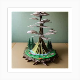 One Tree On The Top Of The Mountain Towering 3 Art Print