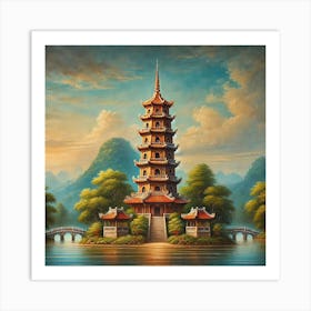 Thien Mu Pagoda in Viet Nam Art Print