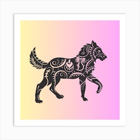 Zodiac Wolf Art Print