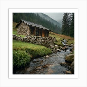 Cabin In The Mountains 5 Art Print