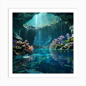 Underwater Cave 2 Art Print