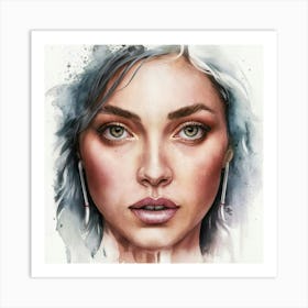 Girl With Blue Hair 8 Art Print