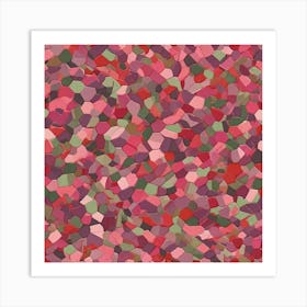 Pattern red green violet pink 4 Art Print