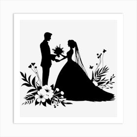 Wedding silhouette 4 Art Print