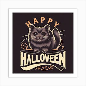 Happy Halloween Cat 1 Art Print