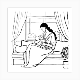 Mother Breastfeeding Baby Art Print