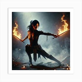 Zoya Nightshade Elemental Dagger Mastery Art Print