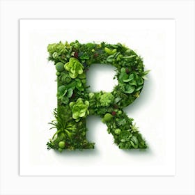 Letter R Made Of Vegetables Art Print