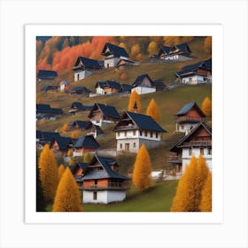 Autumn Village In Slovakia Art Print