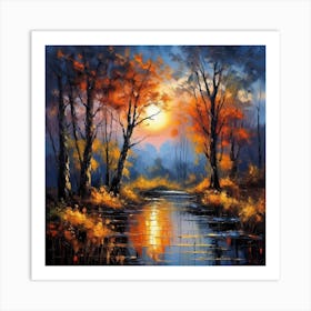 Sunset By The River 13 Art Print