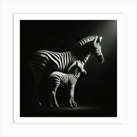 Zebra And Foal Art Print