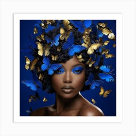 Blue Butterflies 3 Art Print