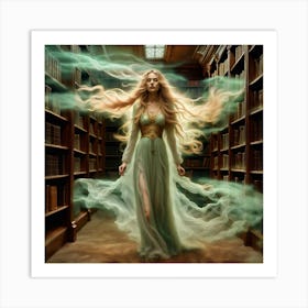 Walking the Library Art Print