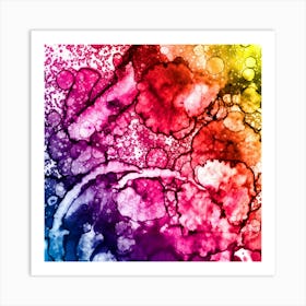 Abstraction Watercolor Full Color Square Art Print