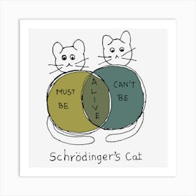 Must Be Alive Schrodinger Cat Funny Scientific Joke Art Print
