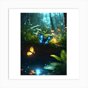 Butterflies In The Forest Art Print