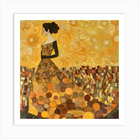 Woman In Yellow Dress 1 Art Print