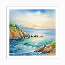 Watercolor Seascape Art Print