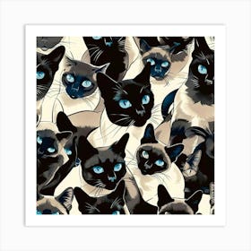 Siamese Cats Art Print