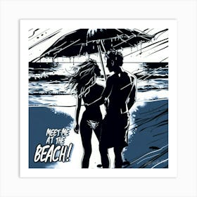 Rain Or Shine - At The Beach Art Print