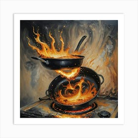 Fire In The Frying Pan Art Print