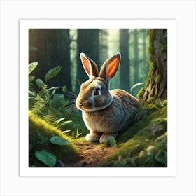 Rabbit In The Forest 102 Art Print