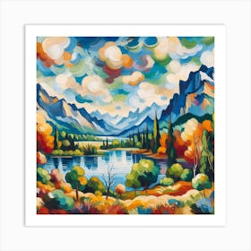 Lake And Mountains Art Print