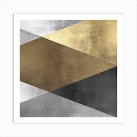 Geometric art with gold 2 Art Print