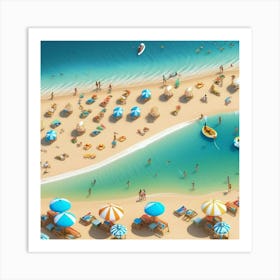 Aerial View Of A Beach Art Print