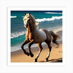 Horse On The Beach Art Print