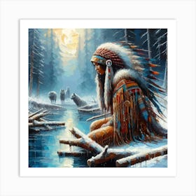 Lovely Native American Indian Woman 5 Art Print