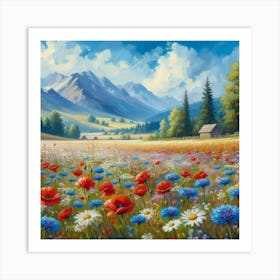 Poppies In The Meadow 1 Art Print